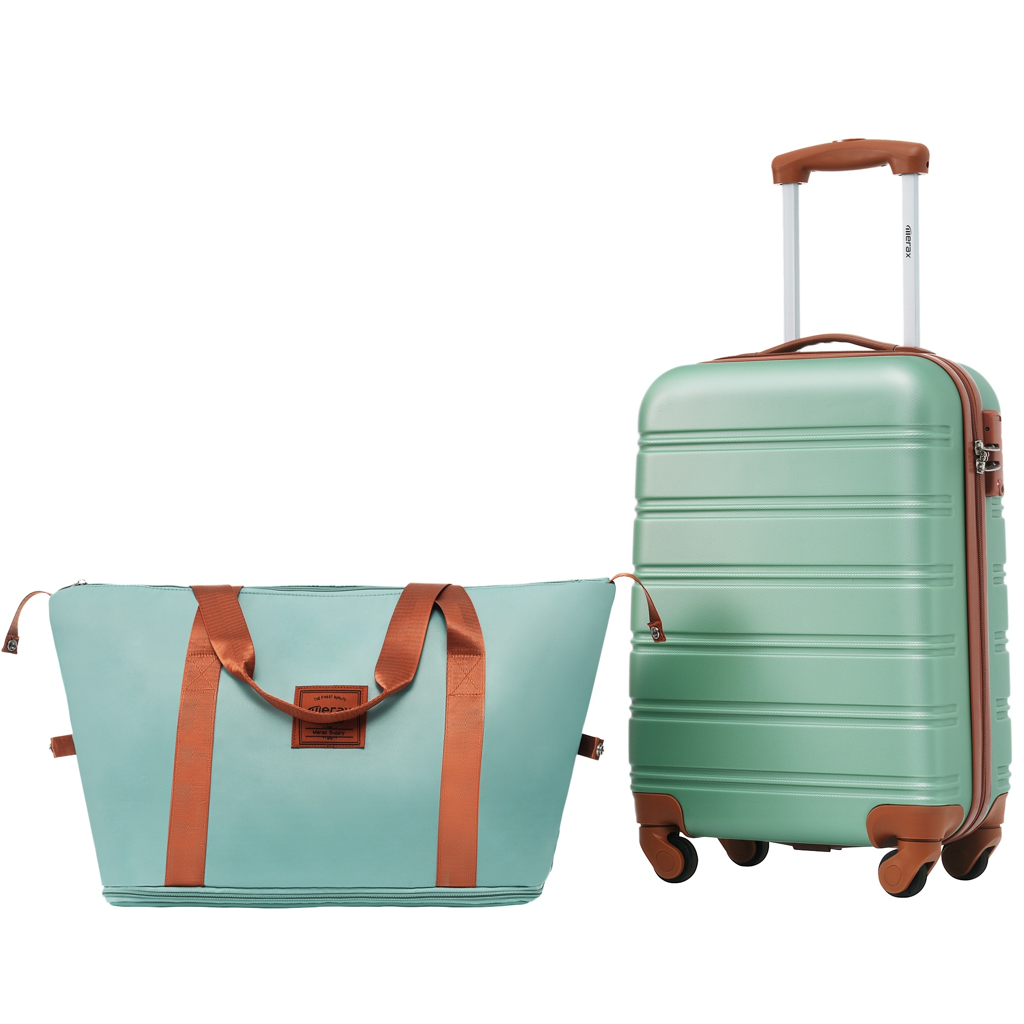 Luggage Expandable Carry on Suitcase Travel Bag ABS TSA Lock Green Pink
